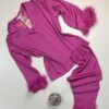 Pyjama manche longue boutonné en satin " Fushia "