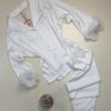 Pyjama manche longue boutonné en satin " Blanche "