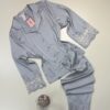 Pyjama boutonné manche longue en satin - H -  " Gris "