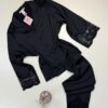 Pyjama boutonné manche longue en satin " Noir "