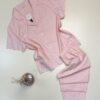 Pyjama boutonné 100% Coton avec broderie -Tress- " Rose "
