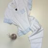 Pyjama boutonné 100% Coton avec broderie -Tress- " Blanc "