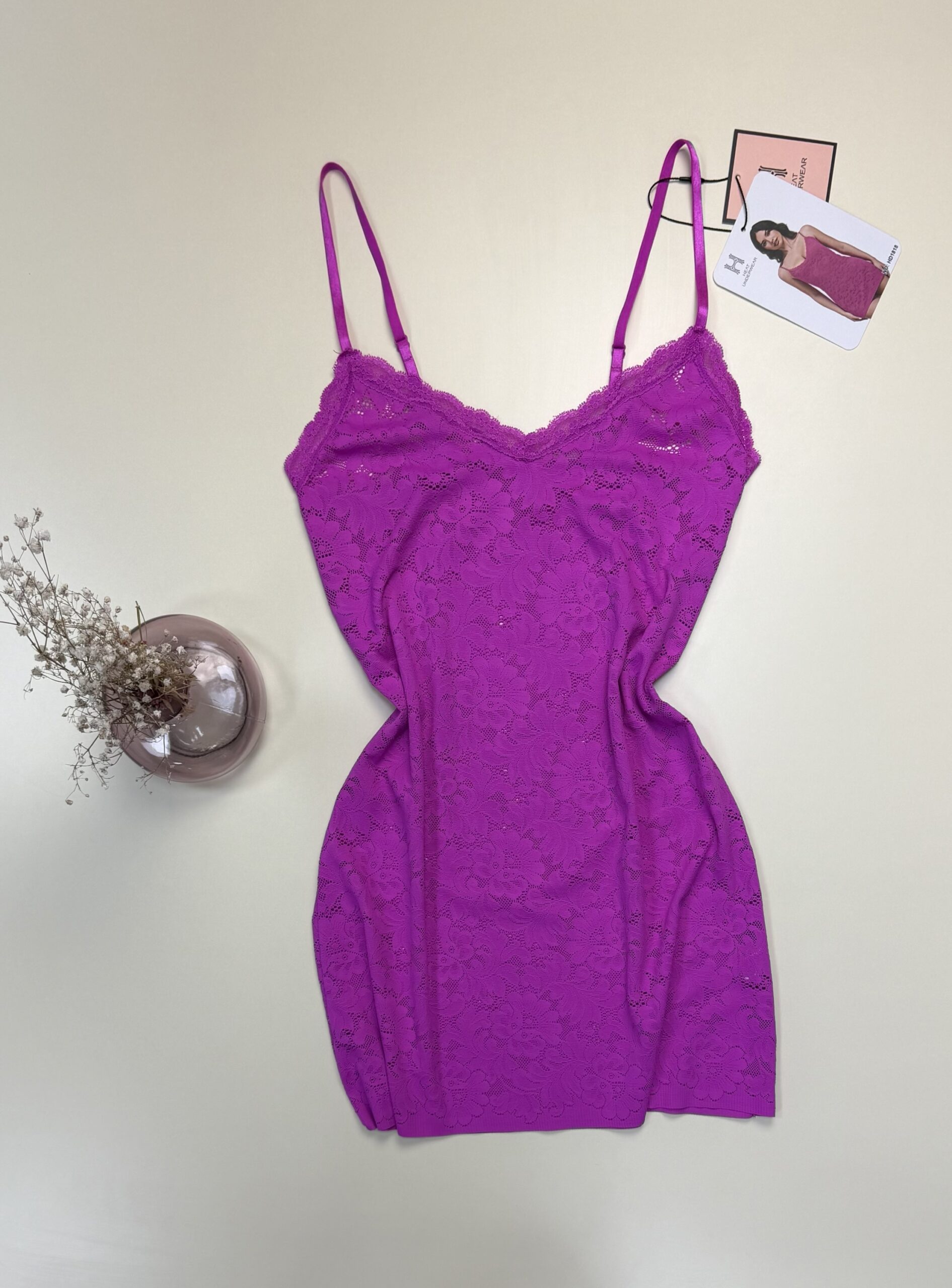 Nuisette en dentelle - H - " Fushia " – Image 3