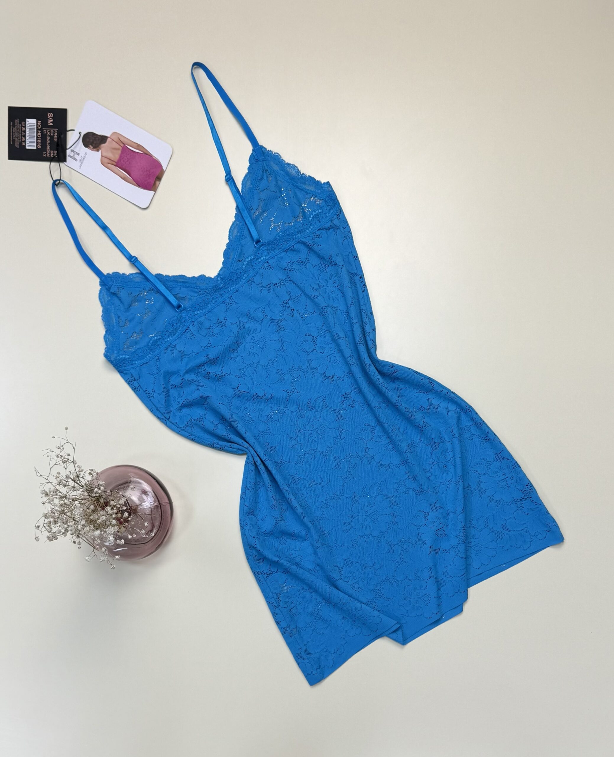 Nuisette en dentelle - H - " Bleu " – Image 2