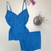 Short bustier en dentelle - H - " Bleu "