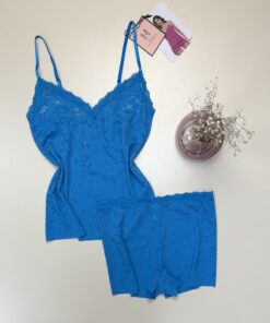 Short bustier en dentelle - H - " Bleu "