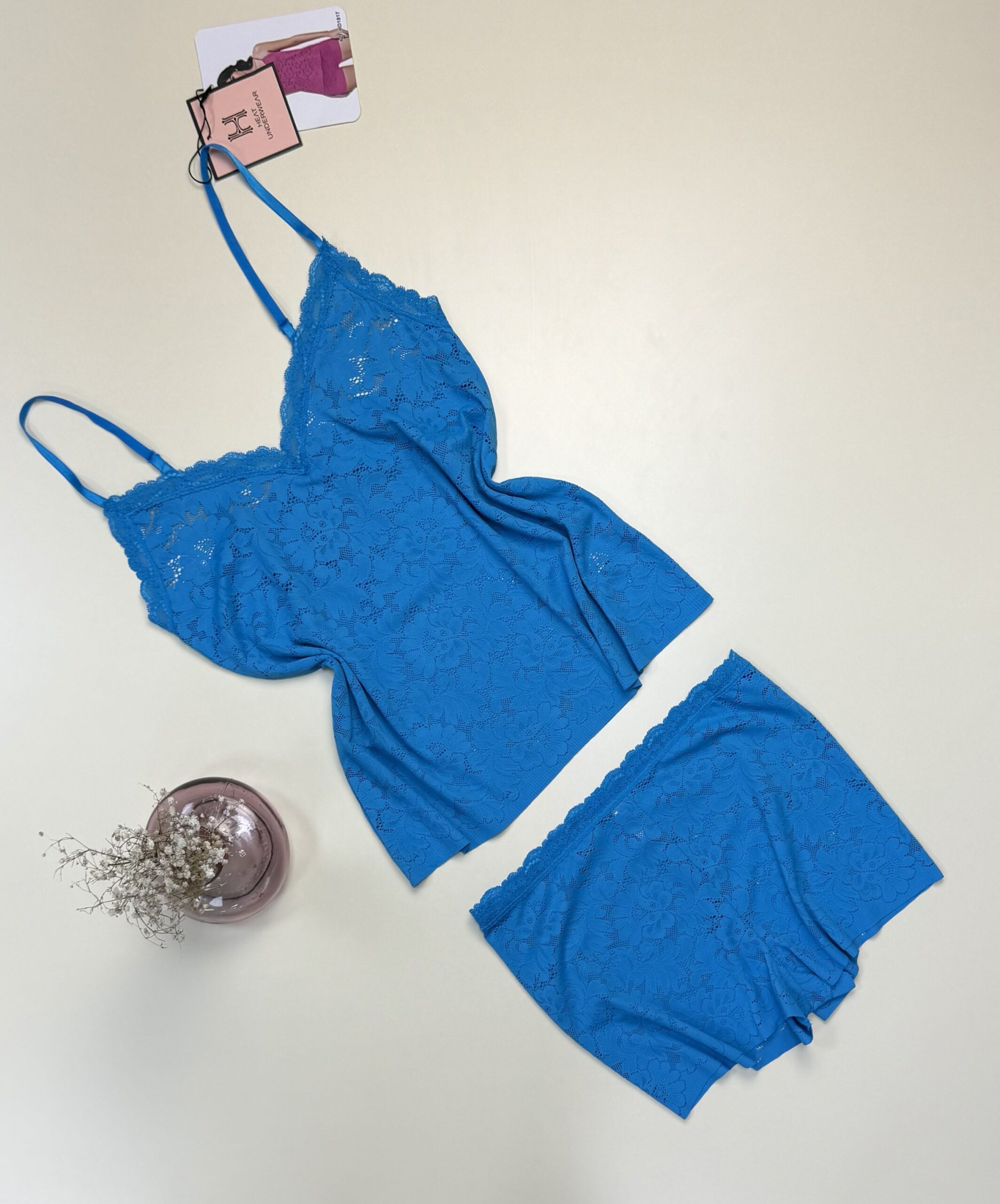 Short bustier en dentelle - H - " Bleu " – Image 2