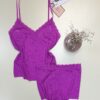 Short bustier en dentelle - H - " Fushia "