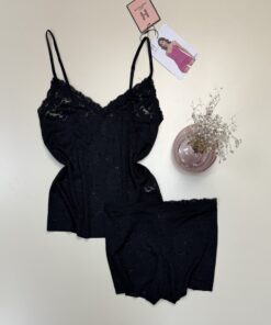 Short bustier en dentelle - H - " Noir "
