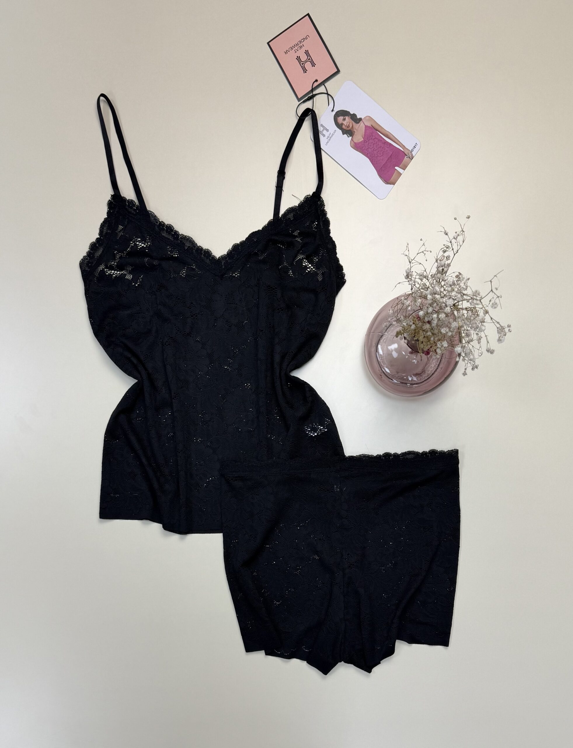 Short bustier en dentelle - H - " Noir "