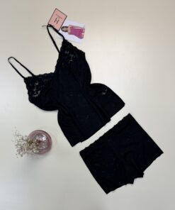 Alternative view of Short bustier en dentelle - H - " Noir "