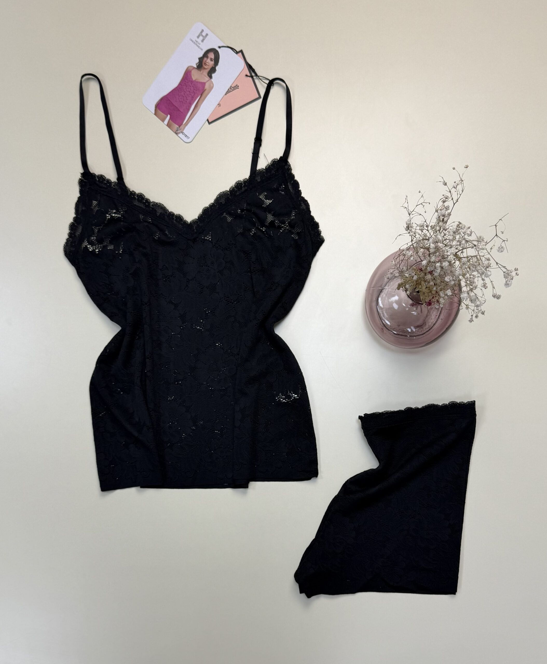 Short bustier en dentelle - H - " Noir " – Image 3