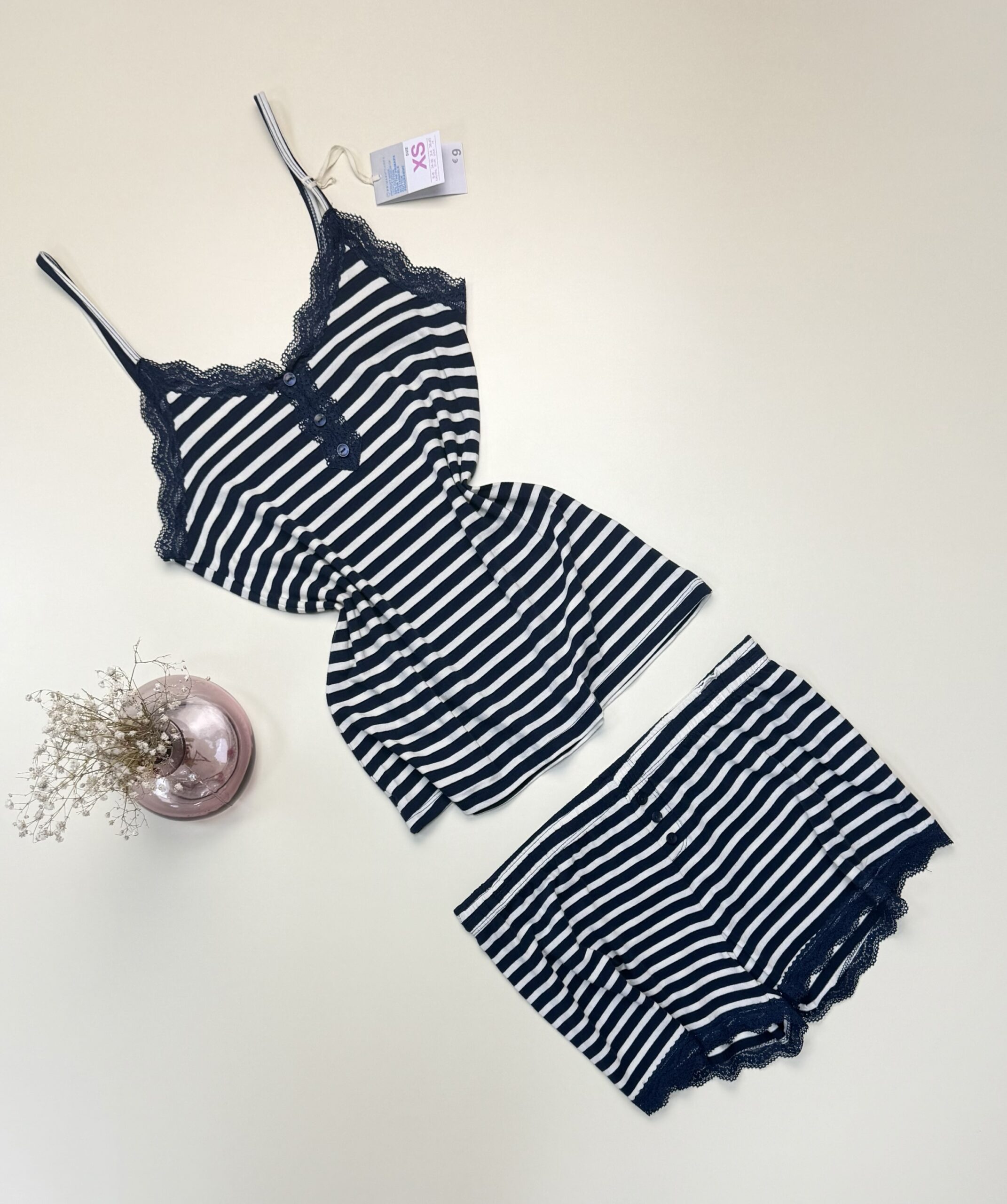 Short bustier Primark " Bleu à rayures " – Image 3