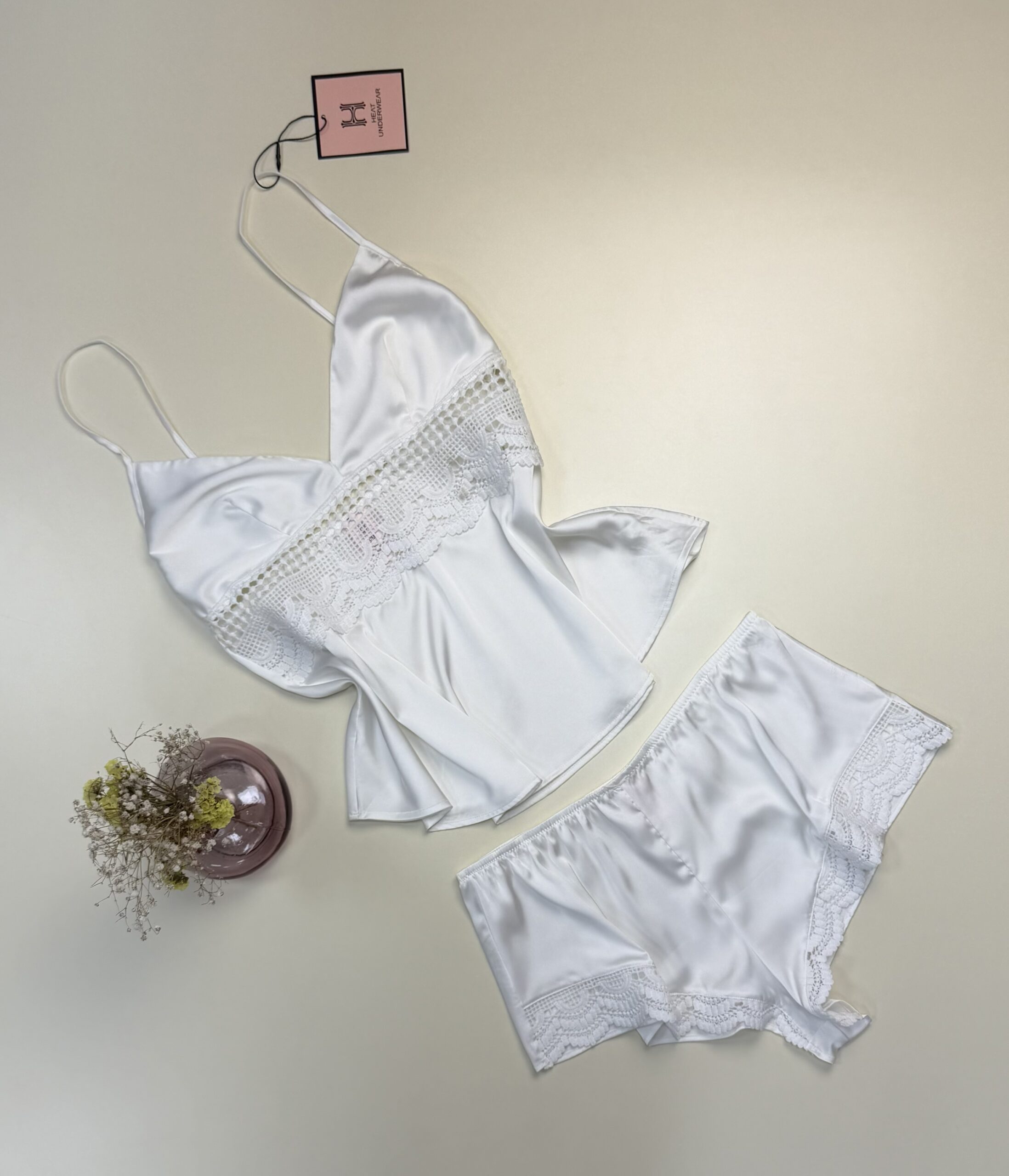 Short bustier en satin "Blanc" -H- – Image 2