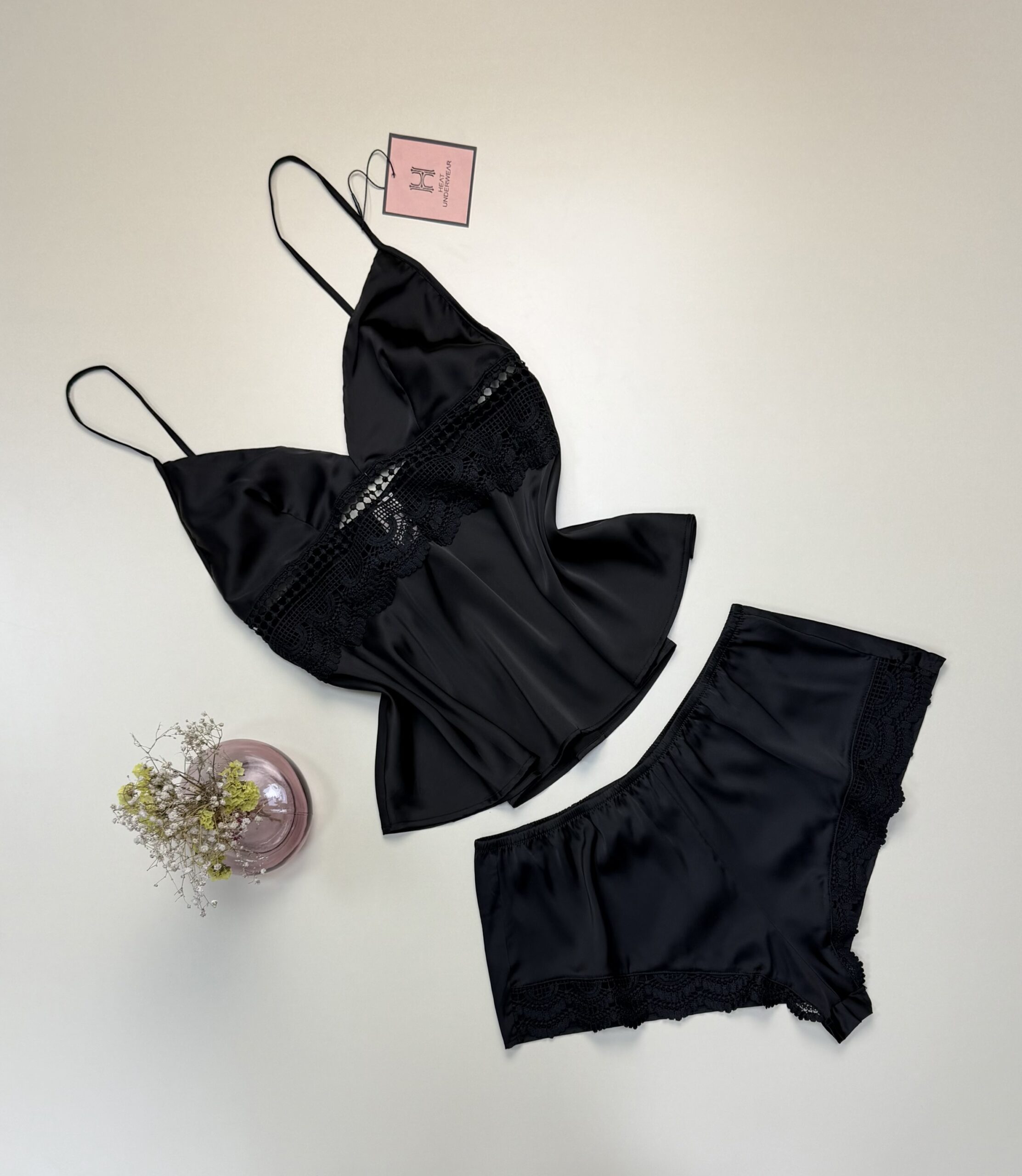 Short bustier en satin "Noir" -H- – Image 2