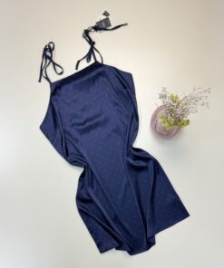 Nuisette en satin "Bleu" -TRESS-