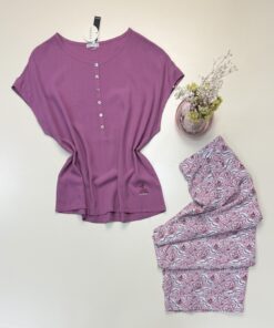 Alternative view of Pyjama pantacourt "Bois de rose" -TRESS-