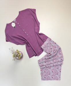Pyjama pantacourt "Bois de rose" -TRESS-