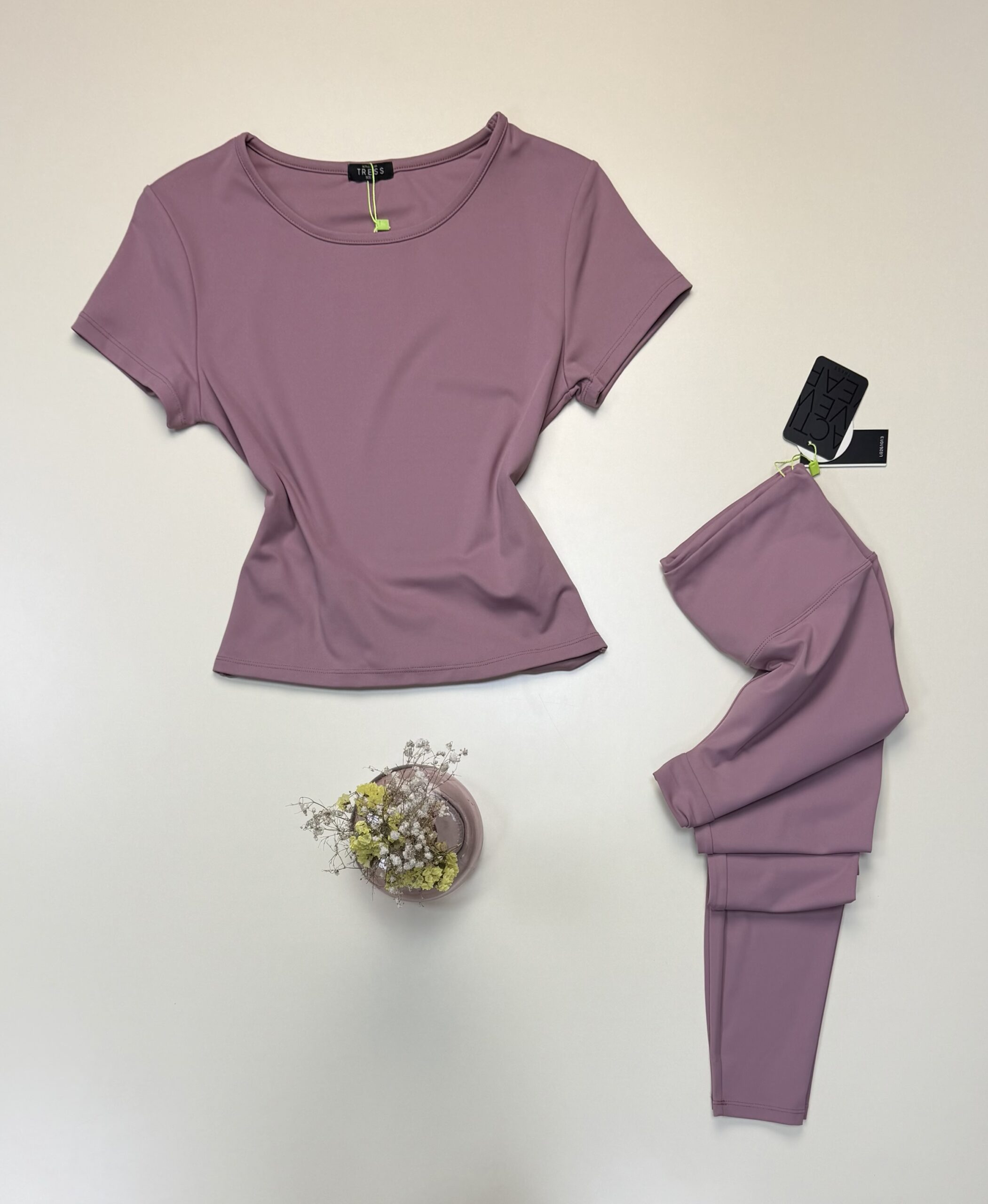 Ensemble sport demi manche "Bois de rose" -TRESS-