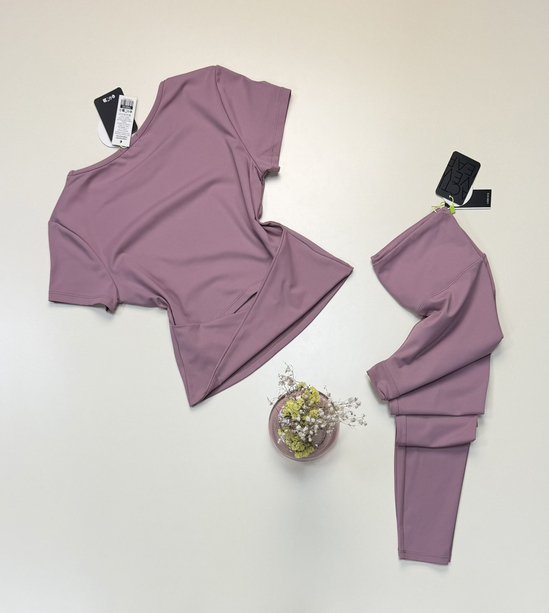Ensemble sport demi manche "Bois de rose" -TRESS- – Image 2