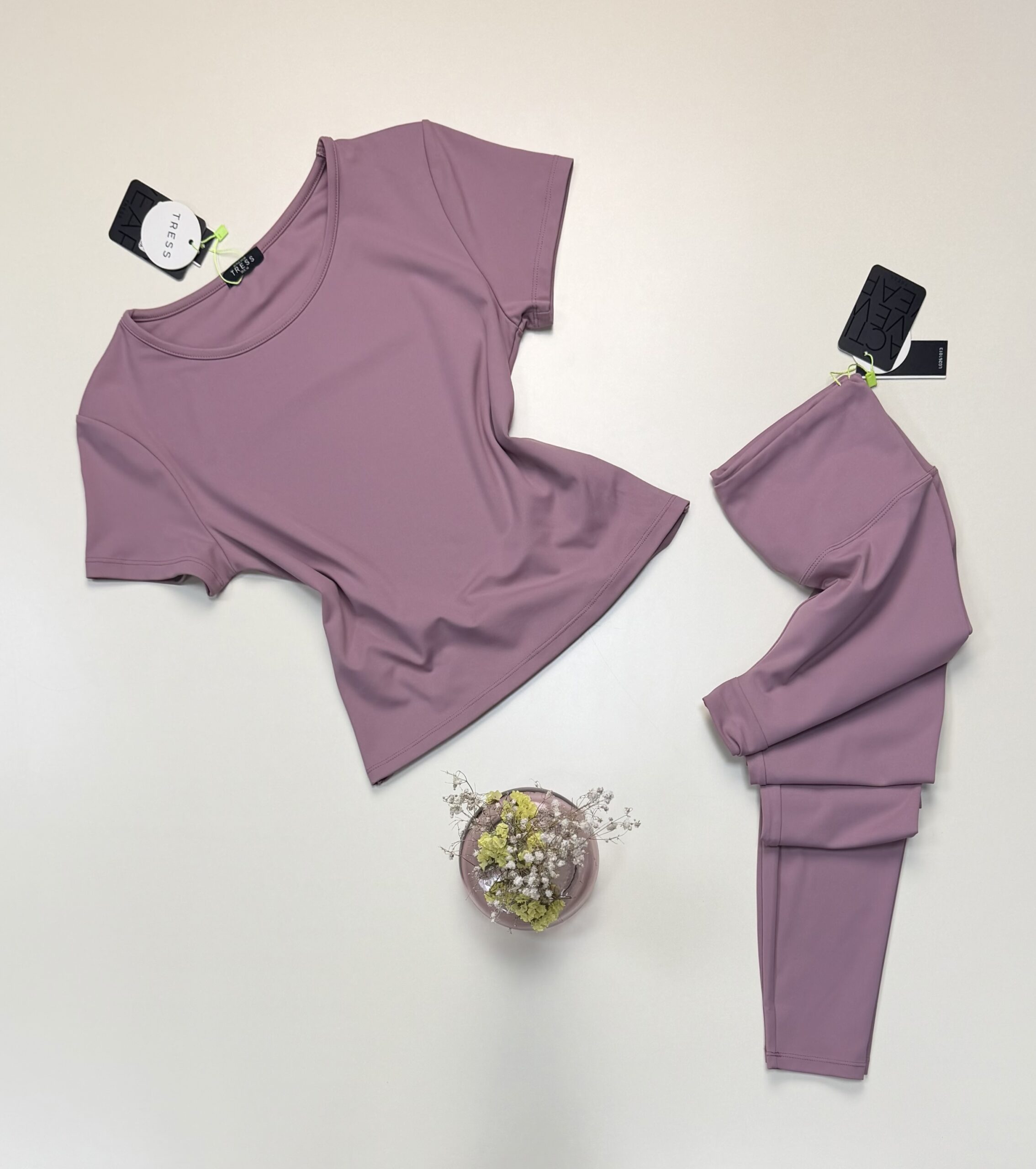 Ensemble sport demi manche "Bois de rose" -TRESS- – Image 3