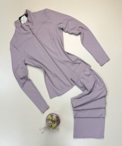 Ensemble sport zippé pantalon large "Mauve" -TRESS-
