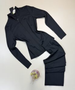 Ensemble sport zippé pantalon large "Noir" -TRESS-