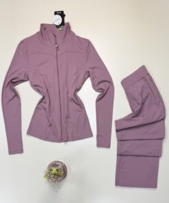 Alternative view of Ensemble sport zippé pantalon large "Bois de rose" -TRESS-