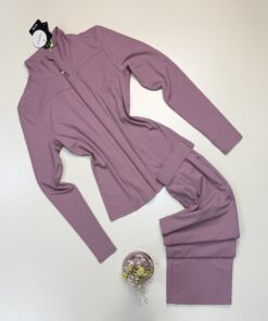 Ensemble sport zippé pantalon large "Bois de rose" -TRESS-