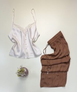 Ensemble bustier - pantalon en satin - Etam -