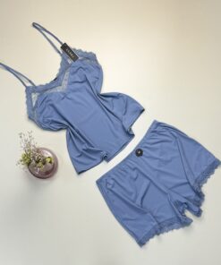 Alternative view of Short bustier - Tress - " Bleu "