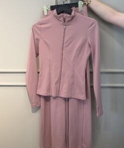 Ensemble sport zippé pantalon large "Bois de rose" -TRESS-
