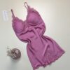 Nuisette  en satin " Rose foncé "