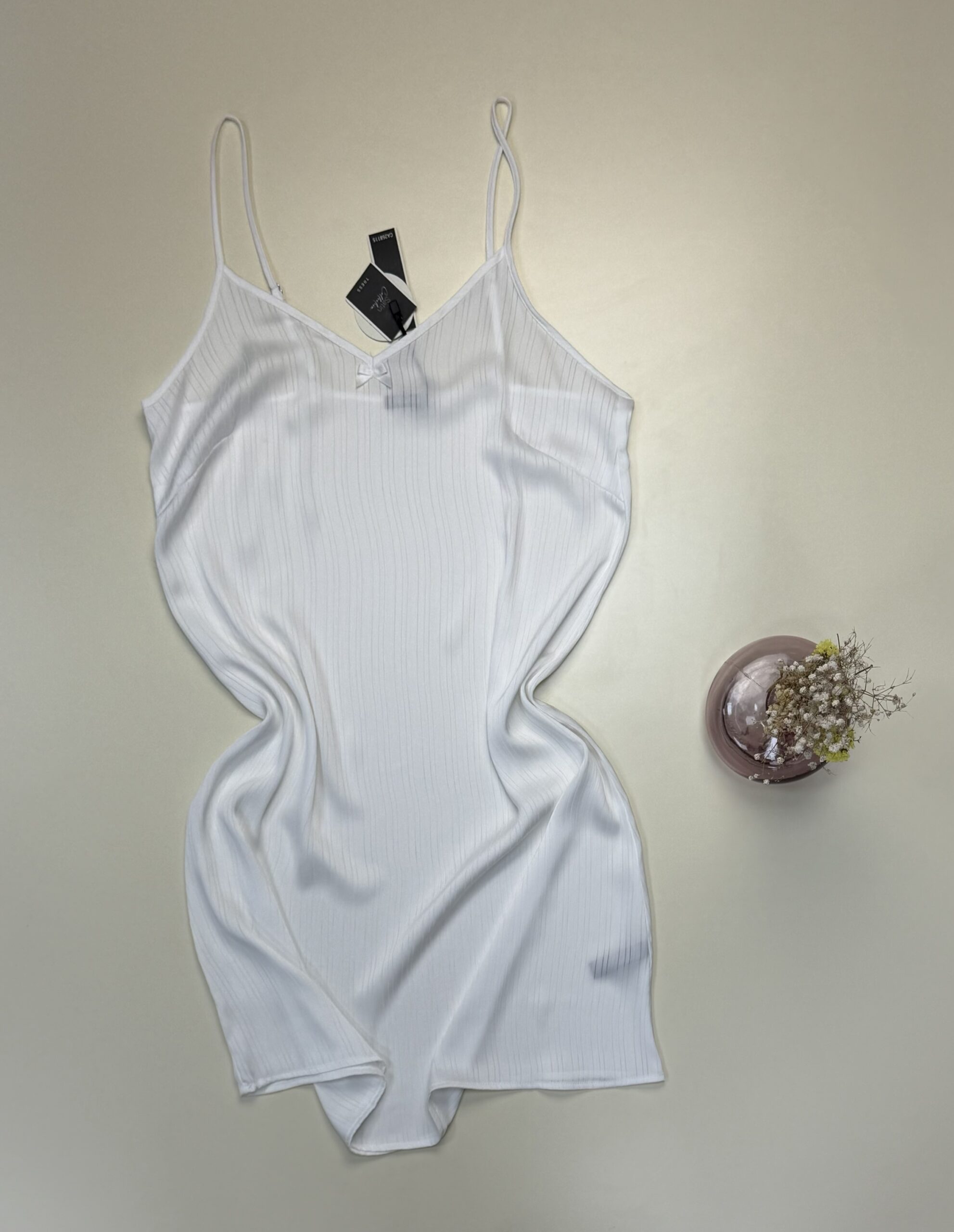 Nuisette en satin "Blanc" -TRESS- – Image 2