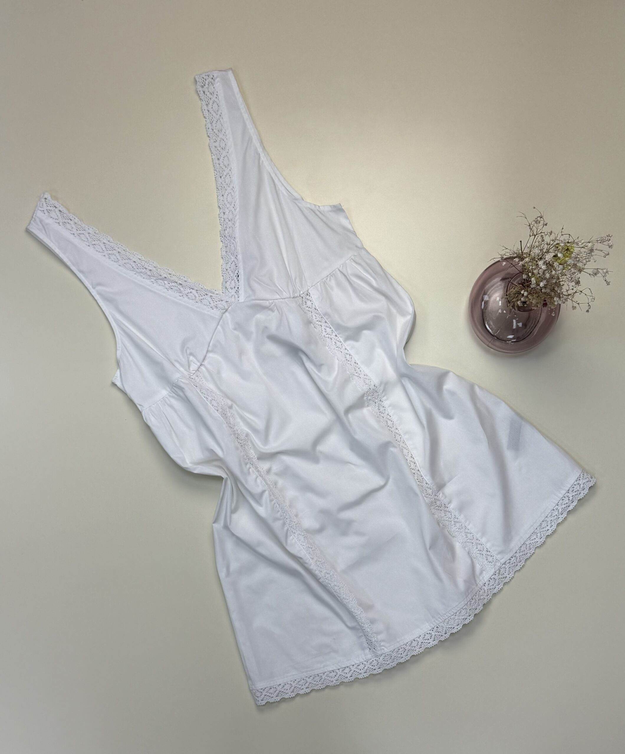 Nuisette en coton 100% "Blanc" -TRESS-