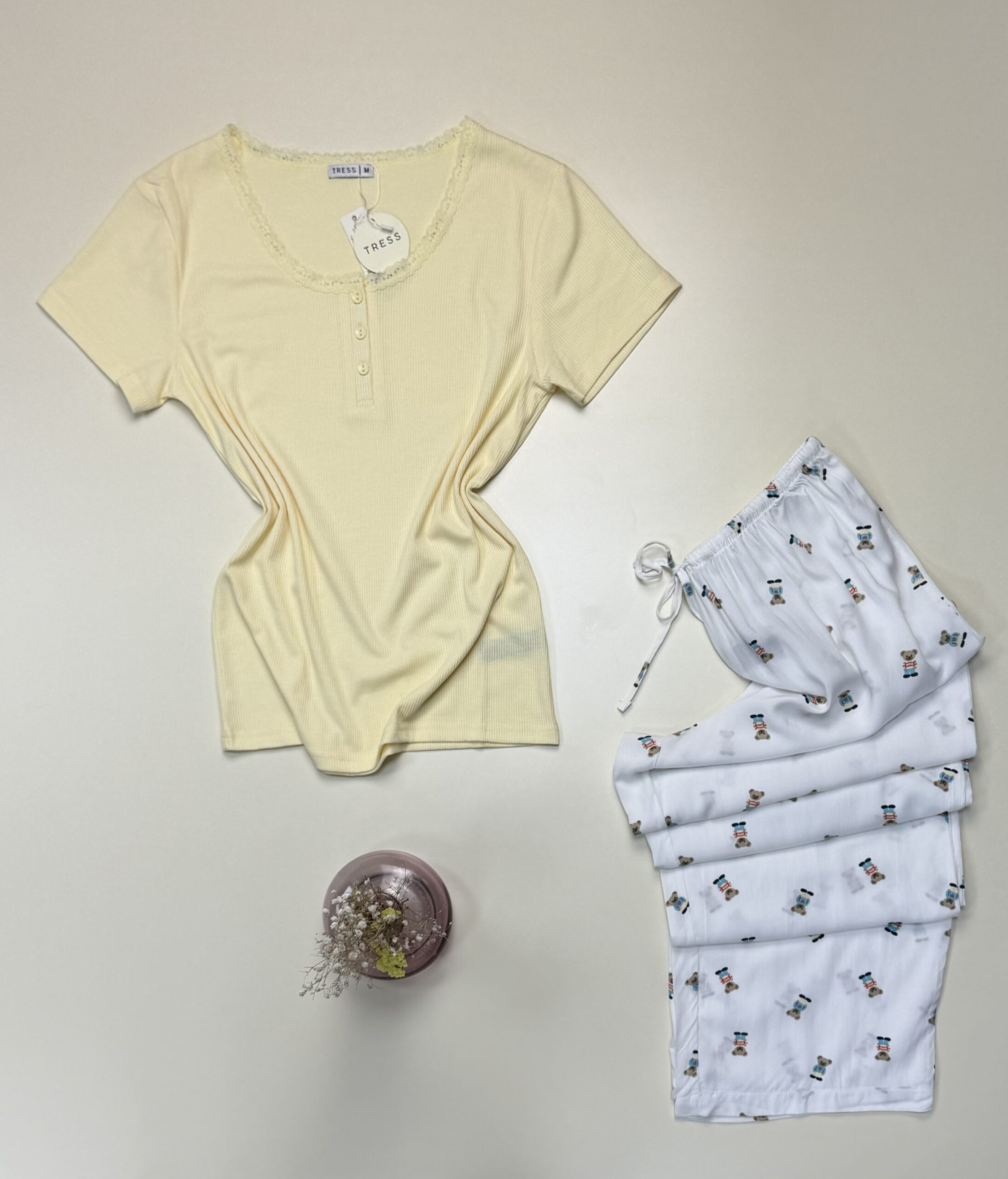 pyjama haut demi manche "Jaune" -TRESS- – Image 2
