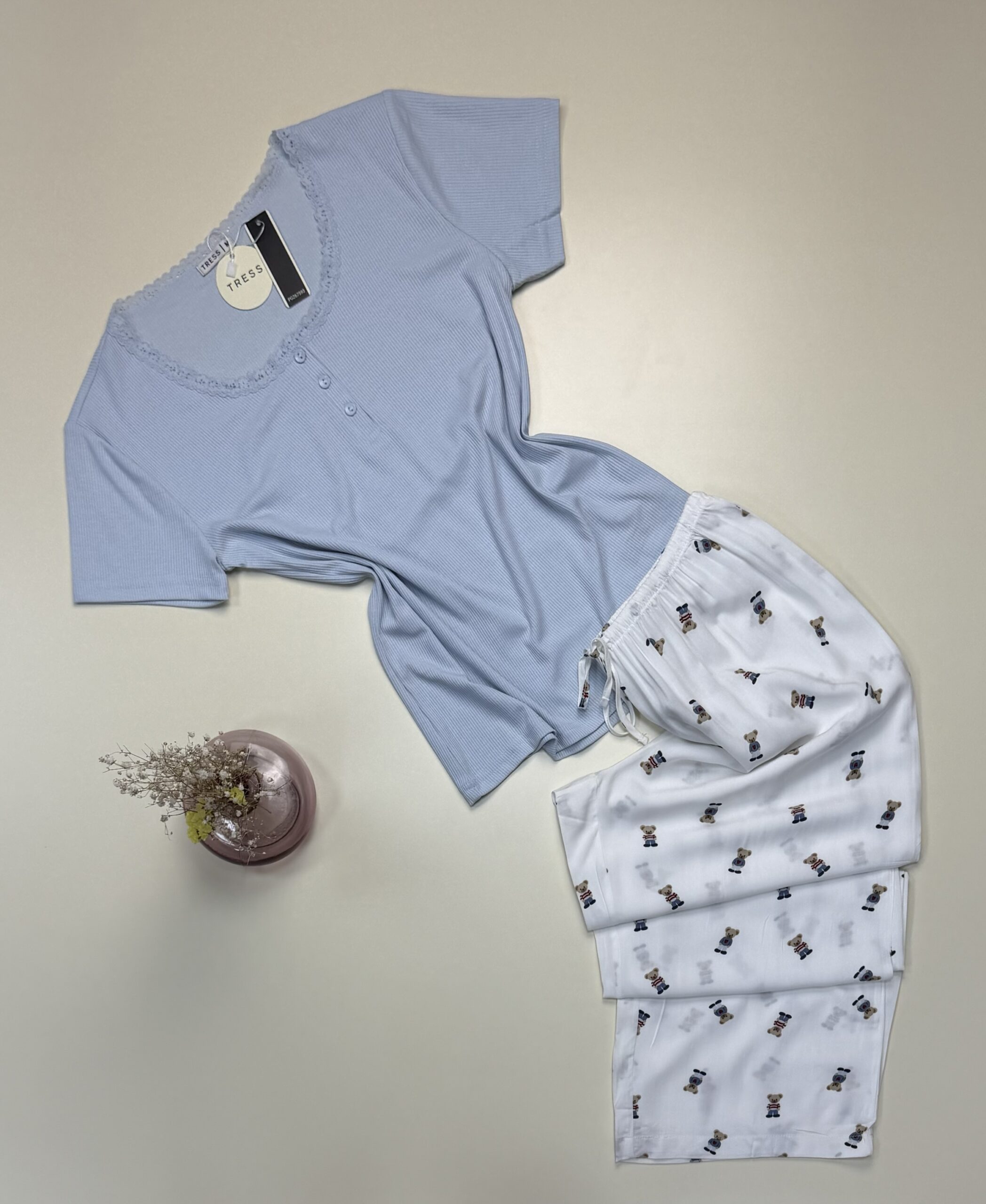 pyjama haut demi manche « Bleu » -TRESS-