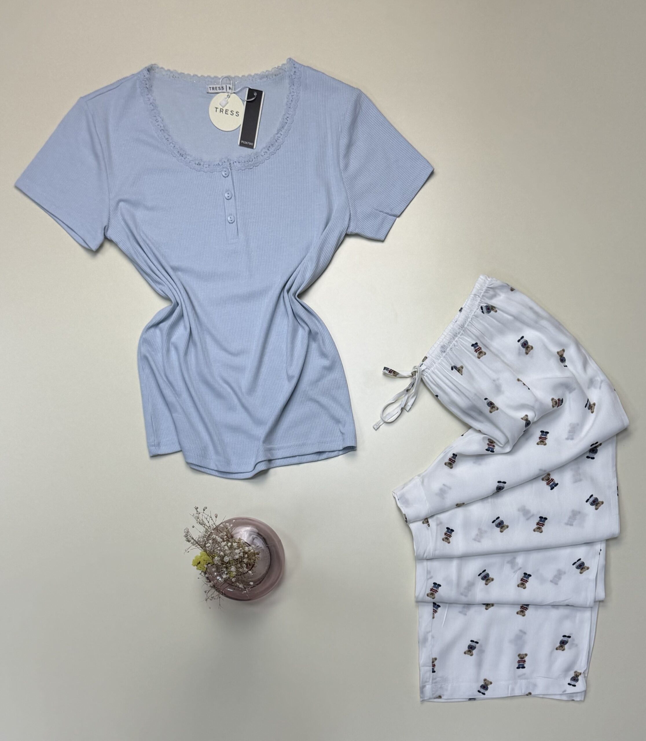 pyjama haut demi manche "Bleu" -TRESS- – Image 2