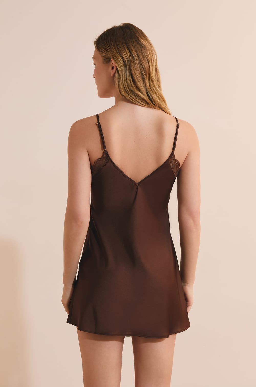 Nuisette en satin - Etam - désire marron – Image 3
