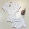 Pyjama short haut demi manche - Tress - " Blanc "