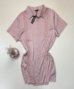 Alternative view of Chemise de nuit en satin - Tress - " Rose "