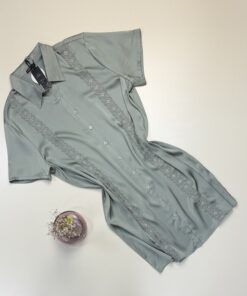 Chemise de nuit en satin - Tress - " Vert "