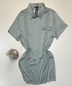 Alternative view of Chemise de nuit en satin - Tress - " Vert "