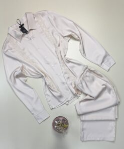 Pyjama boutonné en satin - Tress - " écru "
