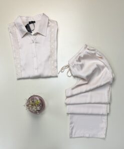 Alternative view of Pyjama boutonné en satin - Tress -  " écru "