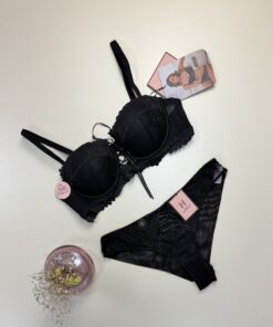 Alternative view of Ensemble 2pcs push up - H - " Noir "