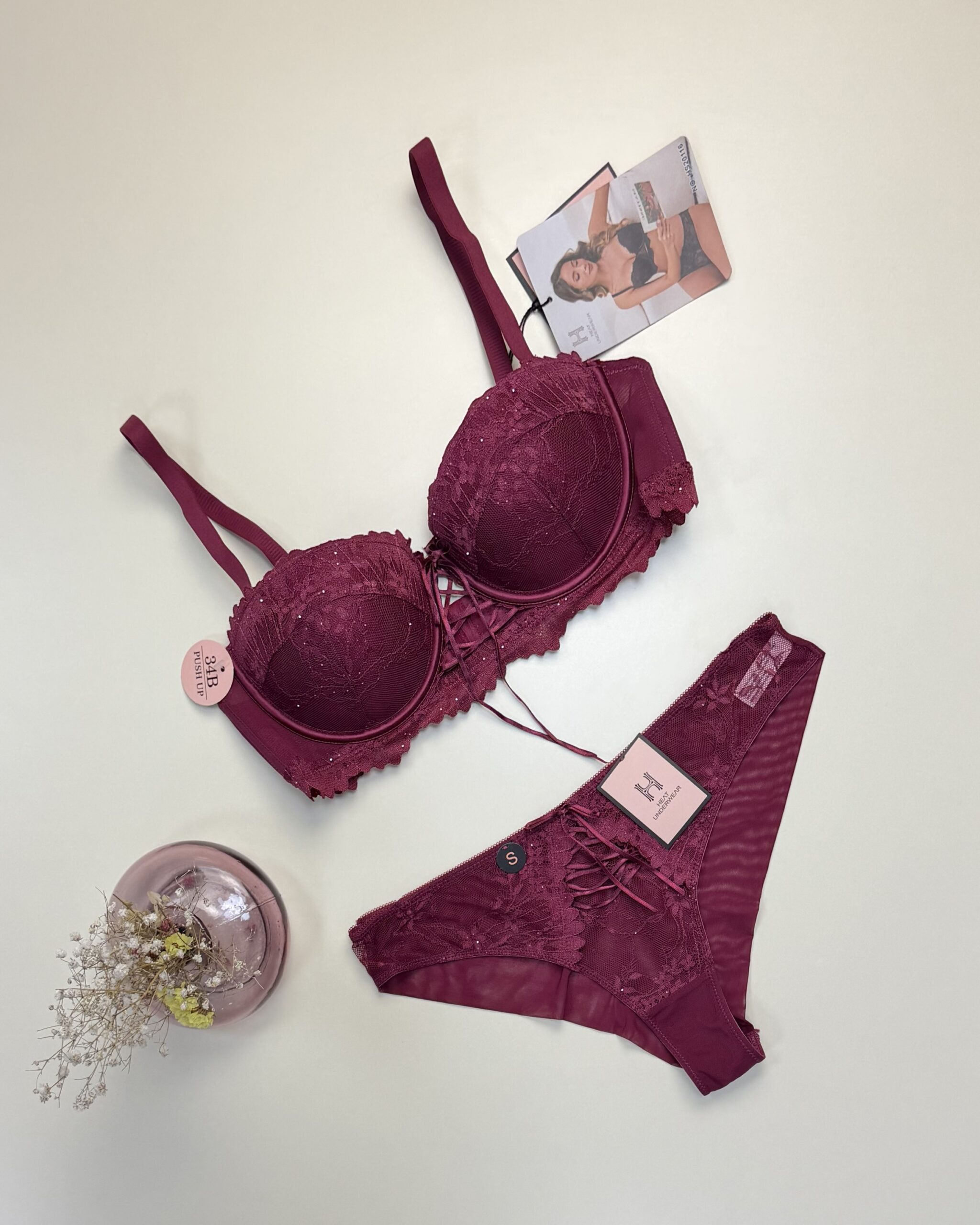Ensemble 2pcs push up - H - " Aubergine " – Image 2