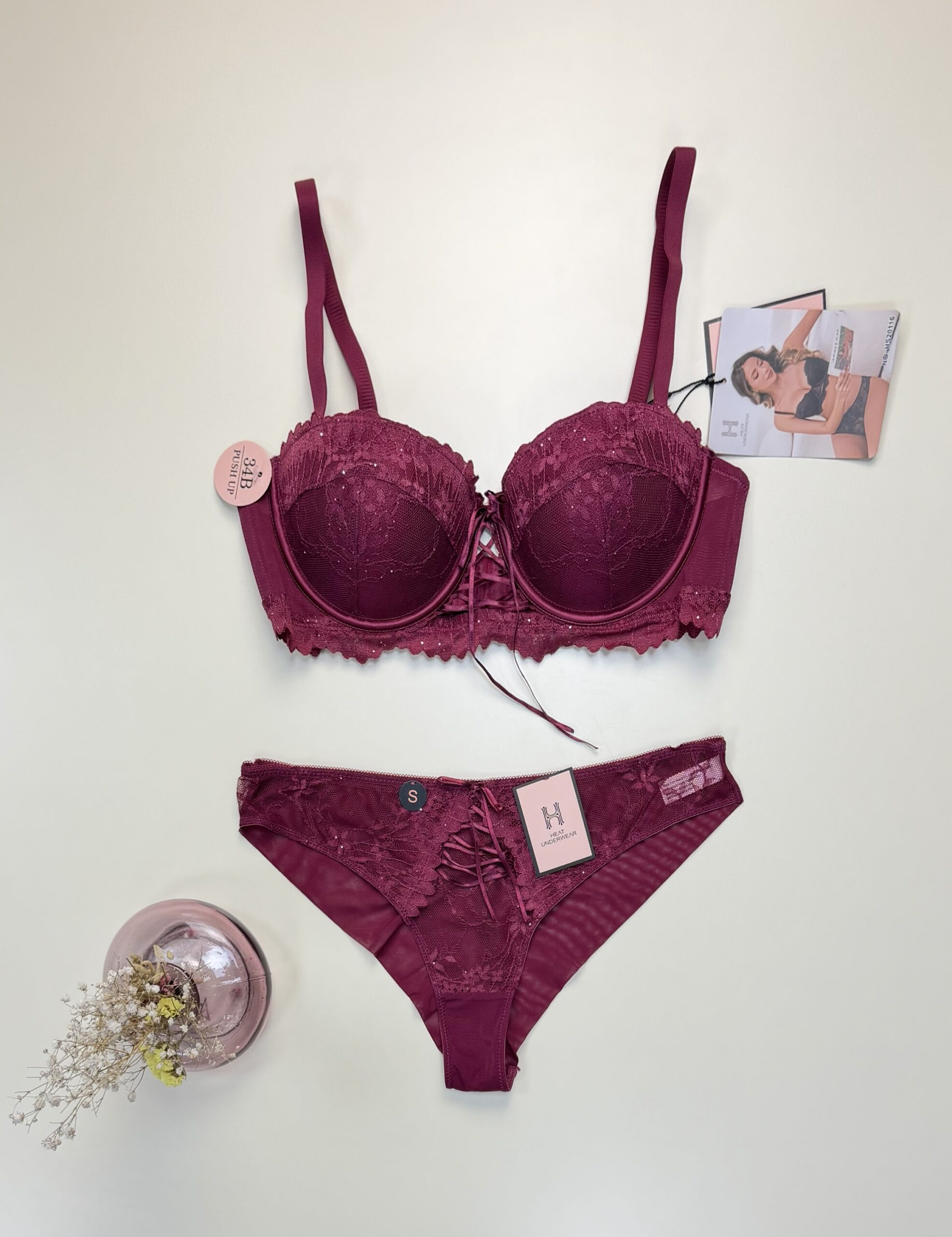 Ensemble 2pcs push up - H - " Aubergine "