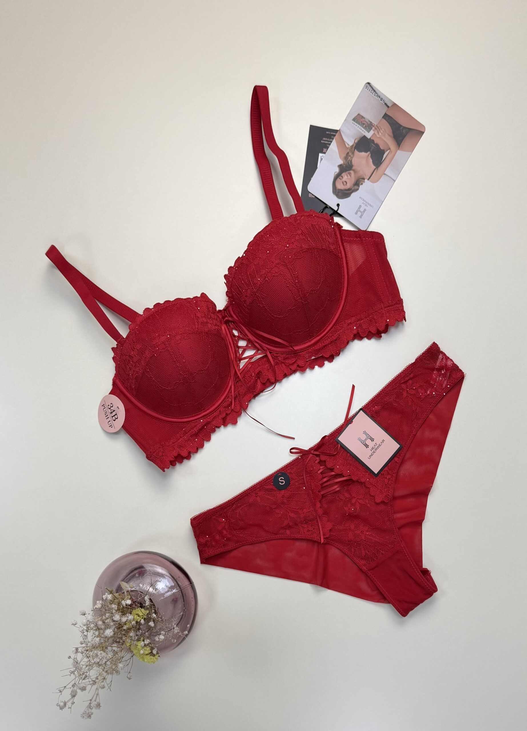 Ensemble 2pcs push up - H - " Rouge " – Image 3