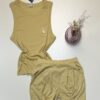 Short bustier en coton  - Tress - " Moutarde "
